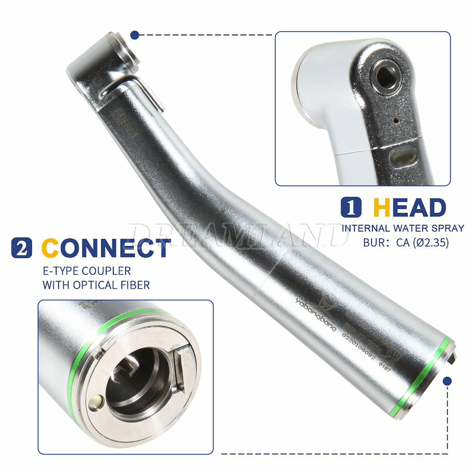 Dental 20:1 LED Fiber Optic Implant Contra Angle Handpiece SG20L Fit NSK Ti-Max
