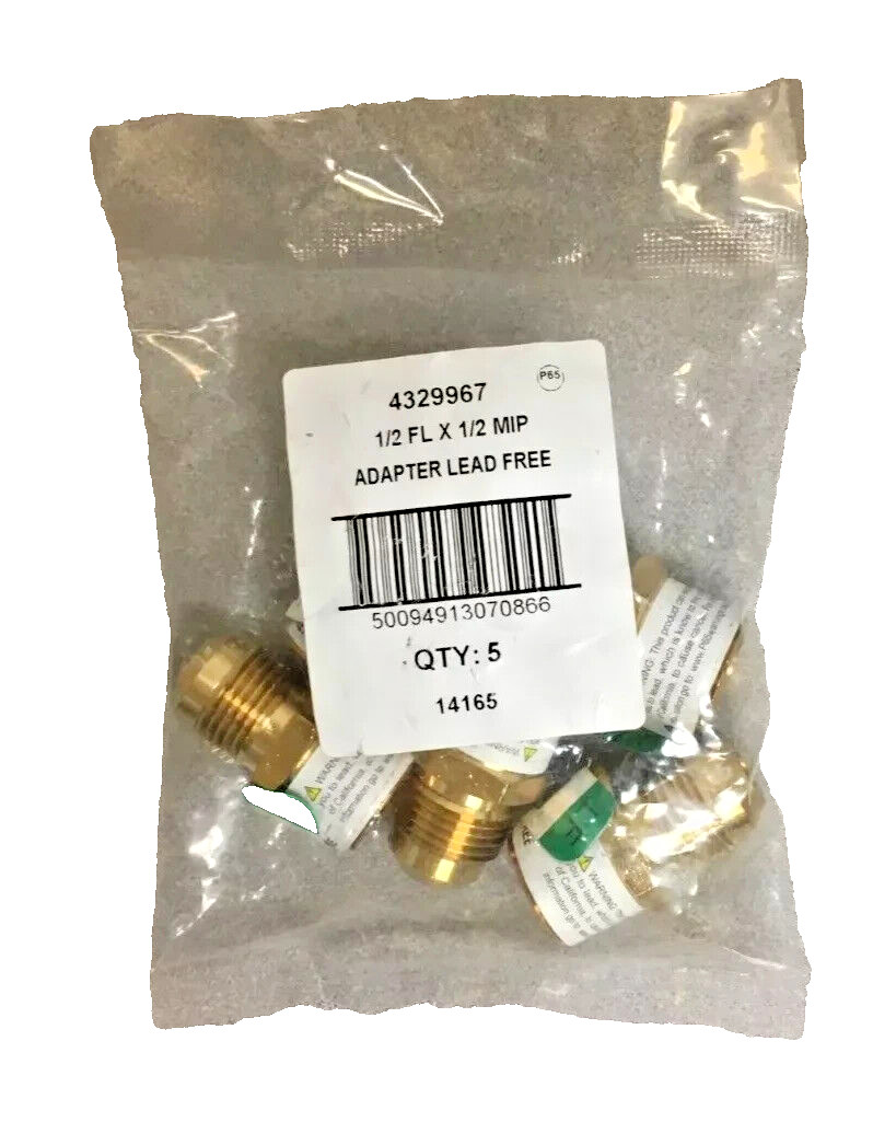 JMF Company 4329967 1/2 in. Flare X 1/2 in. MIP Brass Adapter Pk of 5