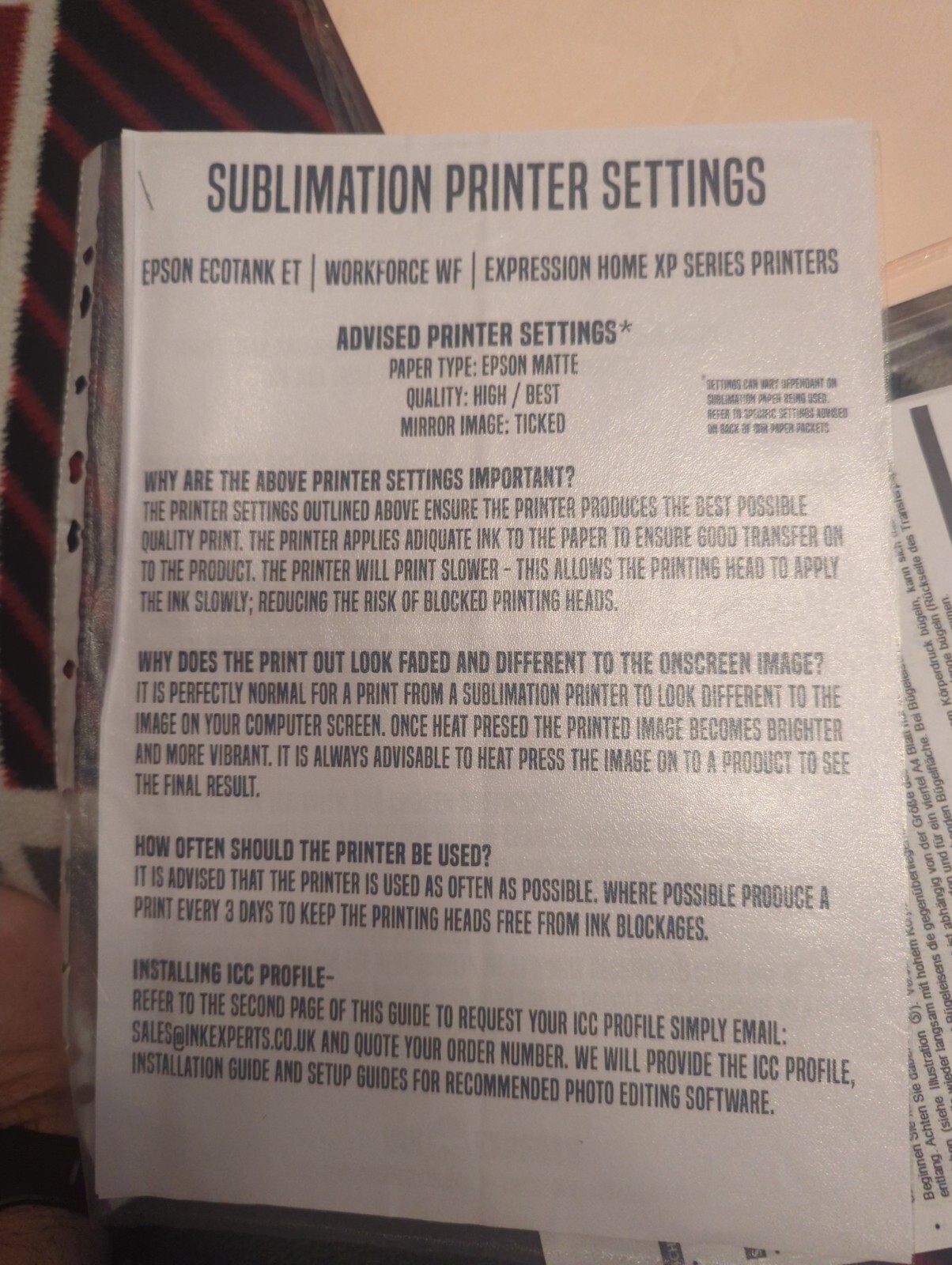 ✅ 100 Sheets A4 Sublimation Paper – 5760dpi Heat Transfer for Inkjet Printers