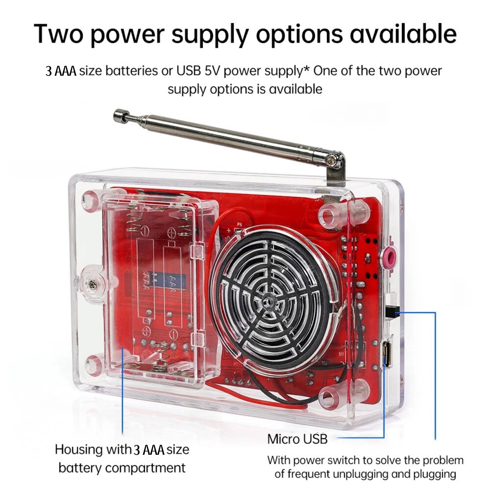 Educational RDA5807 FM Radio DIY Kit 87-108MHz with 15 Sound Level Adjustments