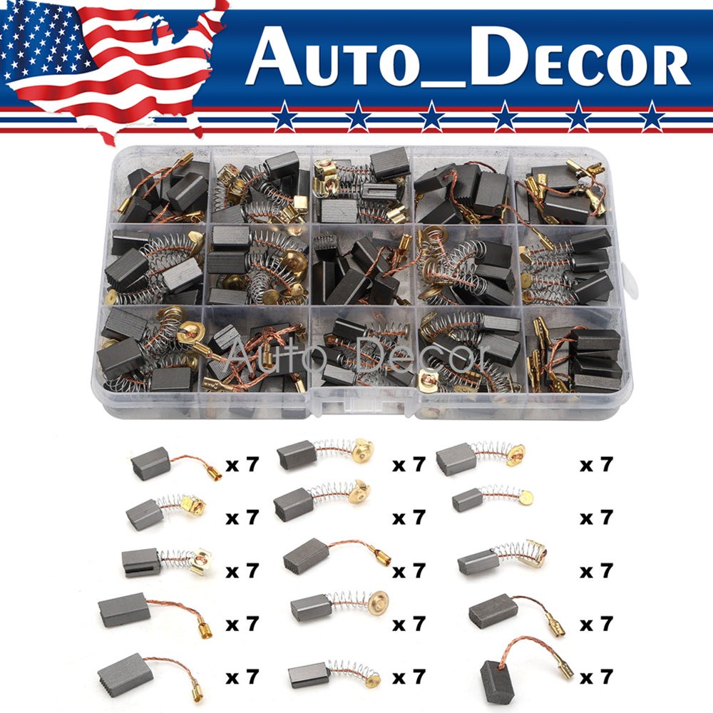 105x 15 Sizes Electric Motor Graphite Carbon Brushes Accessories For Power Tool
