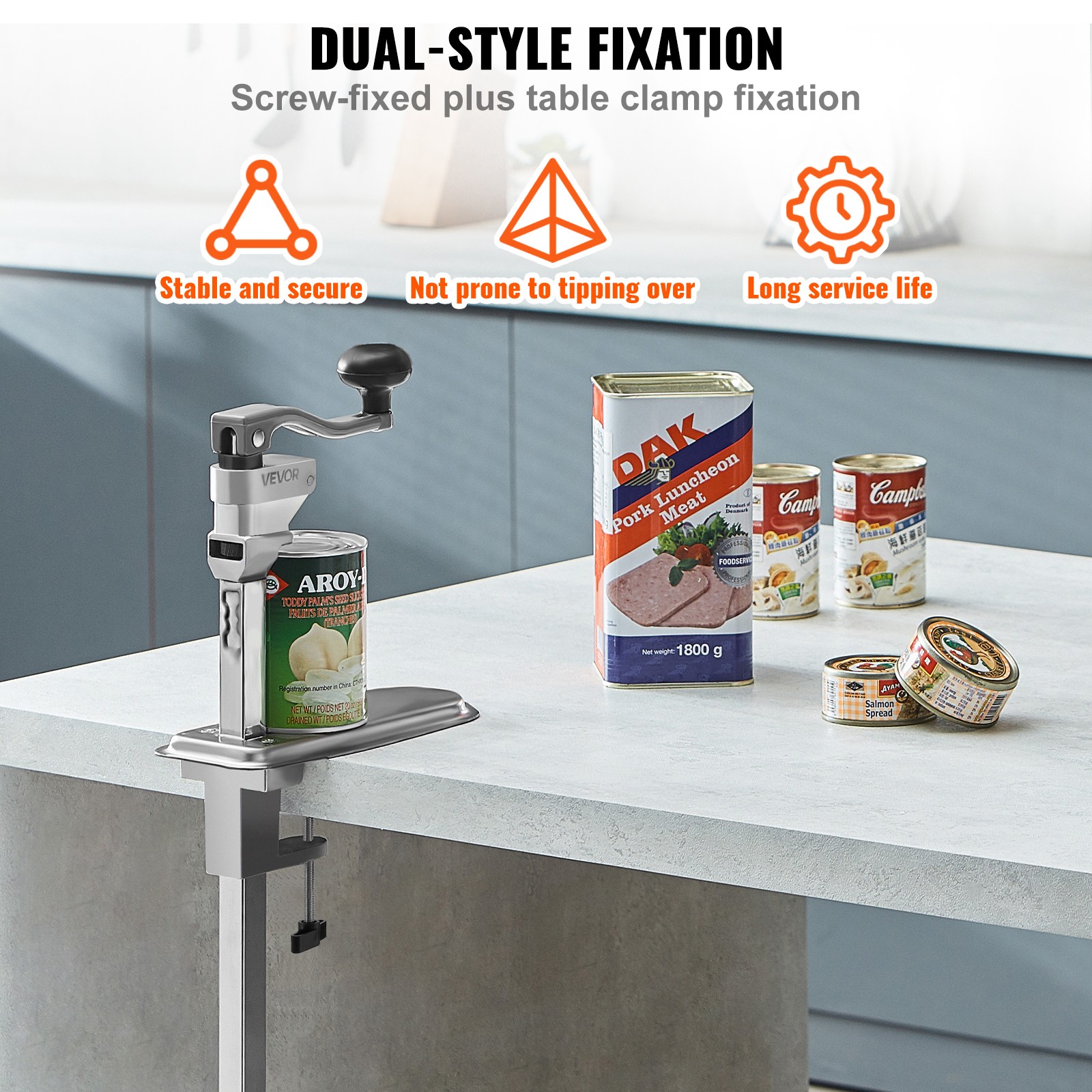 VEVOR Commercial Can Opener Heavy Duty Manual 15.75 in Can Opener Table Clamp