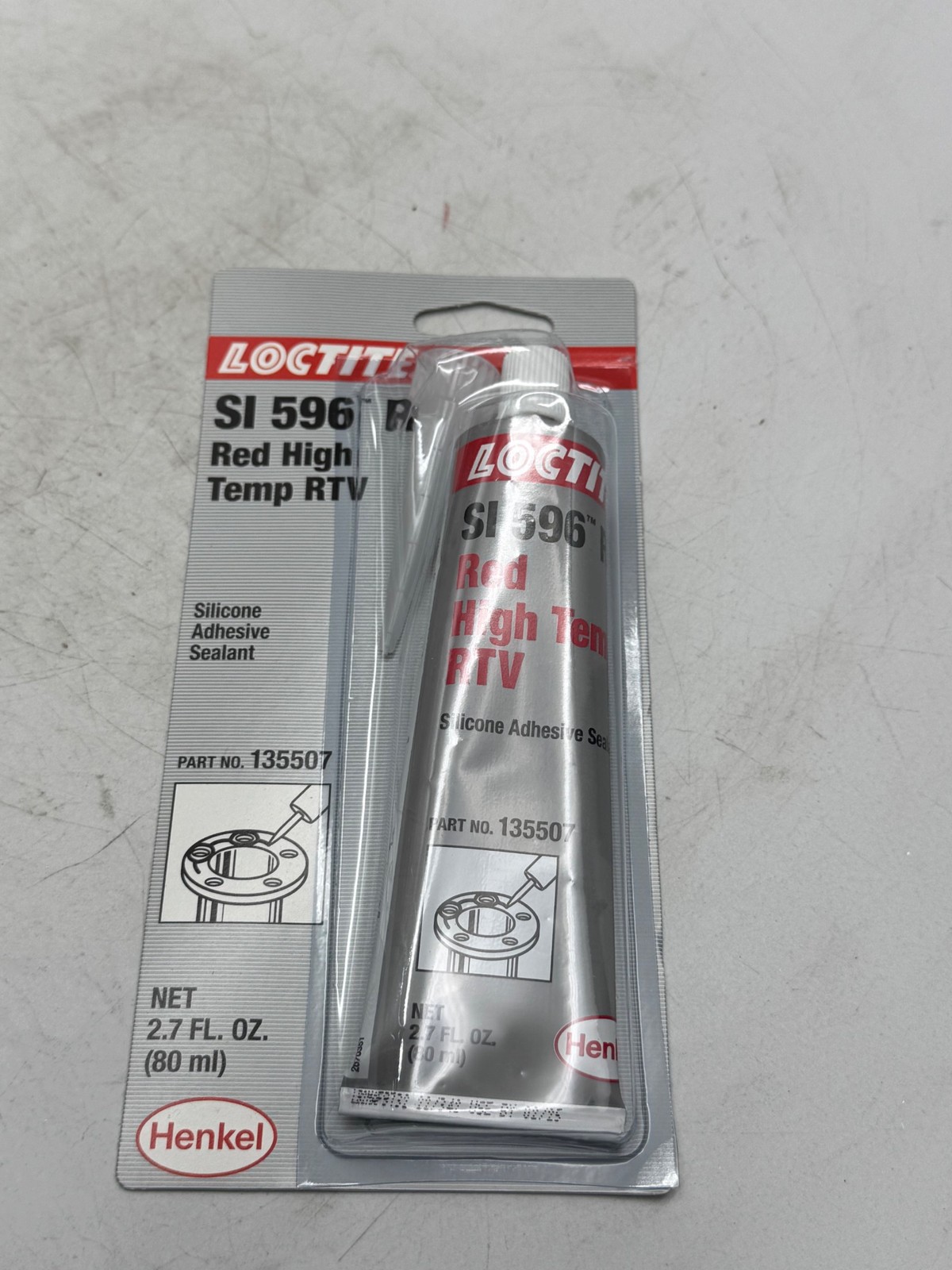 Loctite SI 596 Red High Temp RTV Silicone Adhesive Sealant 2.7 fl oz Use by 2/25