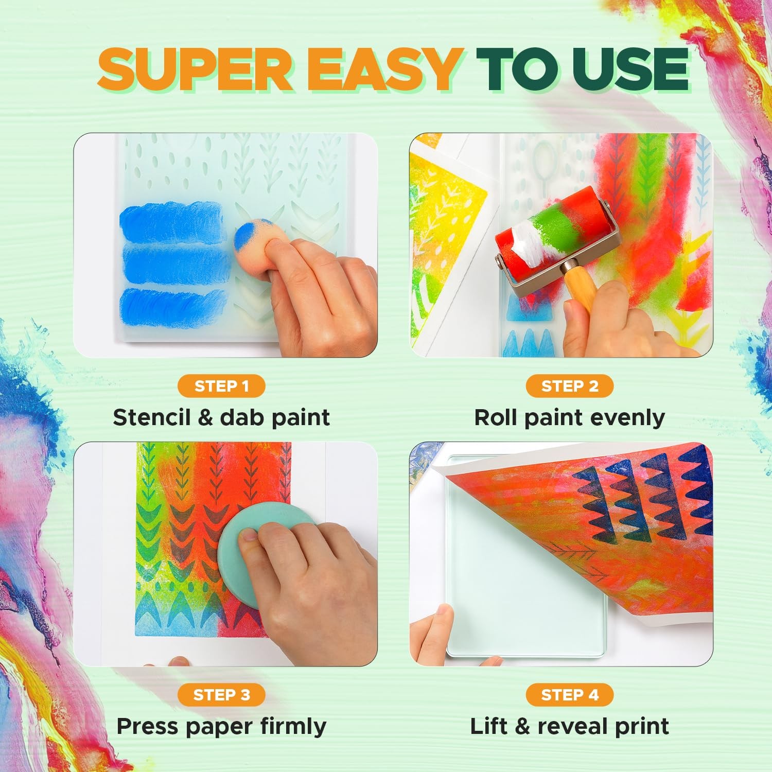 Gel Plates for Printing 8″ x 10″ – Reusable 8×10 inches, Clear