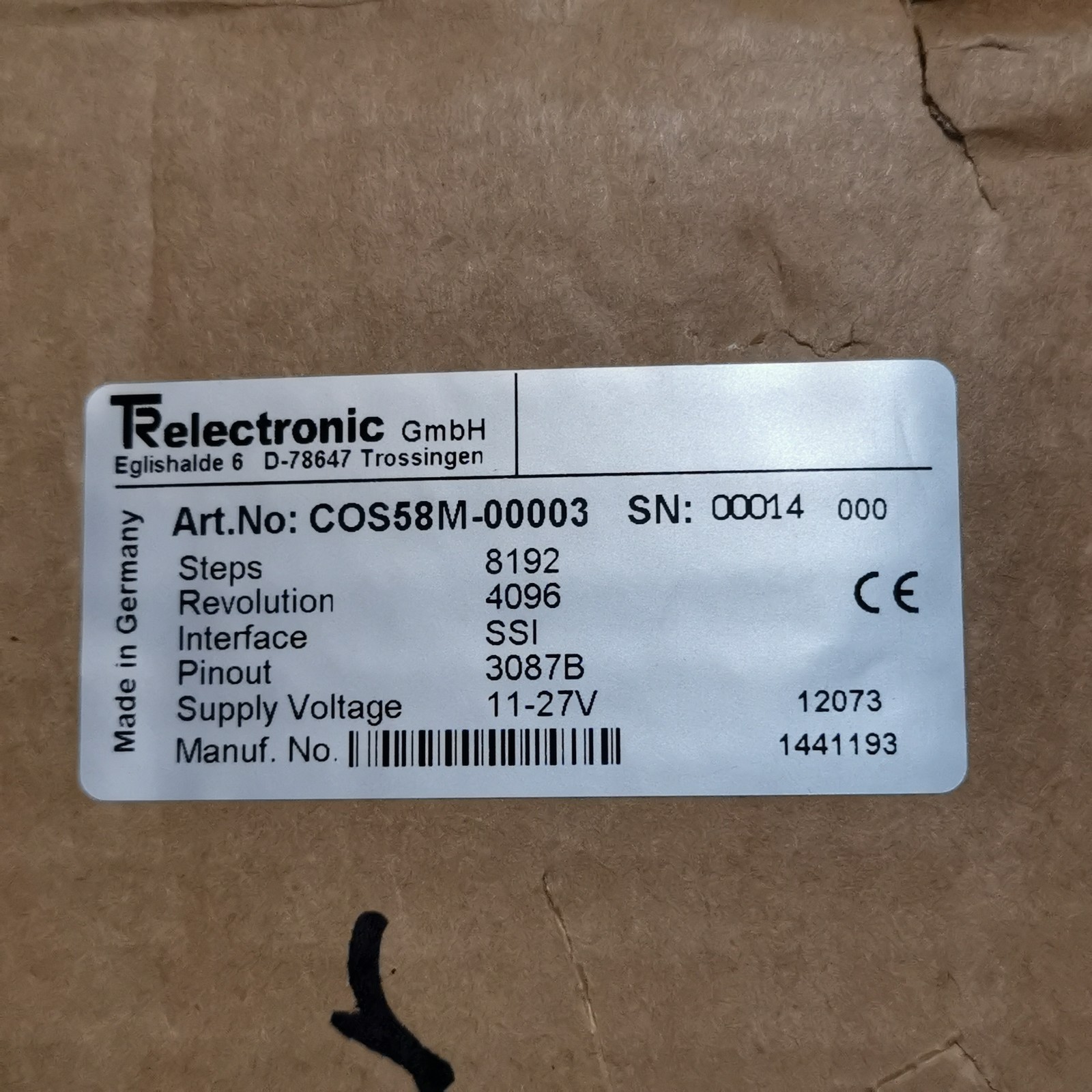 Relectronic CO558M.00003 Absolute Rotary Encoder SSI 8192/4096 11-27V