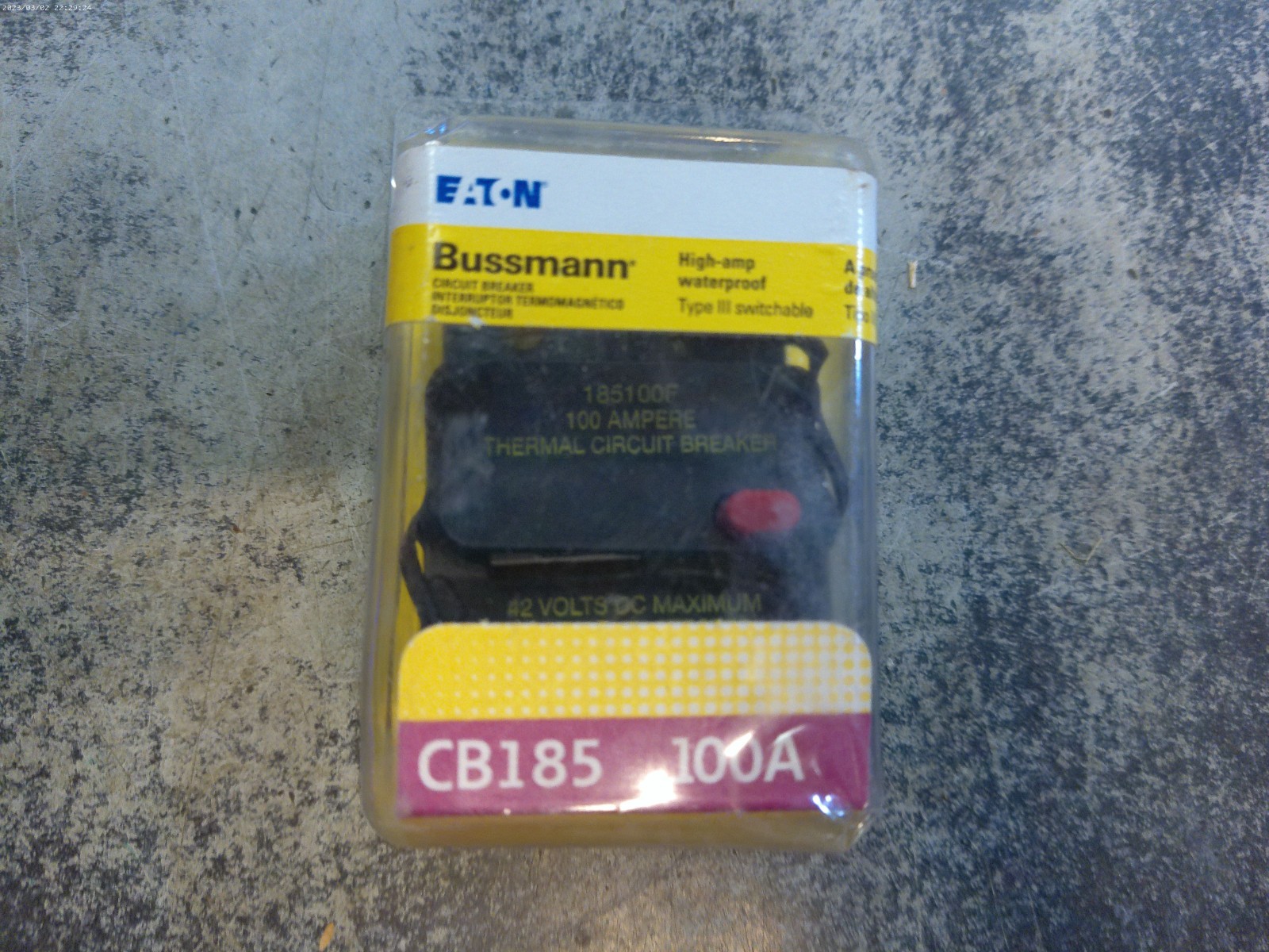 Bussmann CB185-100 Surface-Mount Circuit Breakers, 100 Amps (1 per pack)