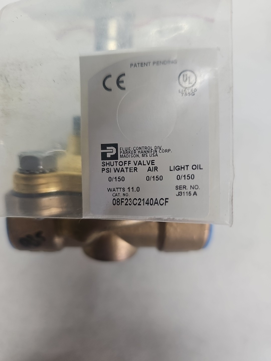 * PARKER Shut-off Valve # 08F23C2140ACF & Unit Solenoid # CF4C01 24/60v 1/2″ NPT