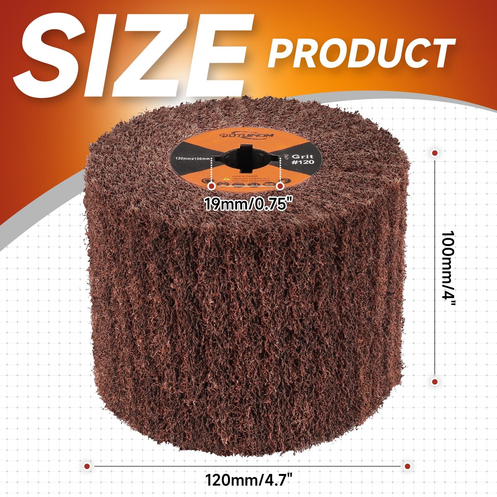 Non-Woven Wheel Surface Conditioning Tool, 120 Grit 120 x 100 x 19 mm Abrasiv…