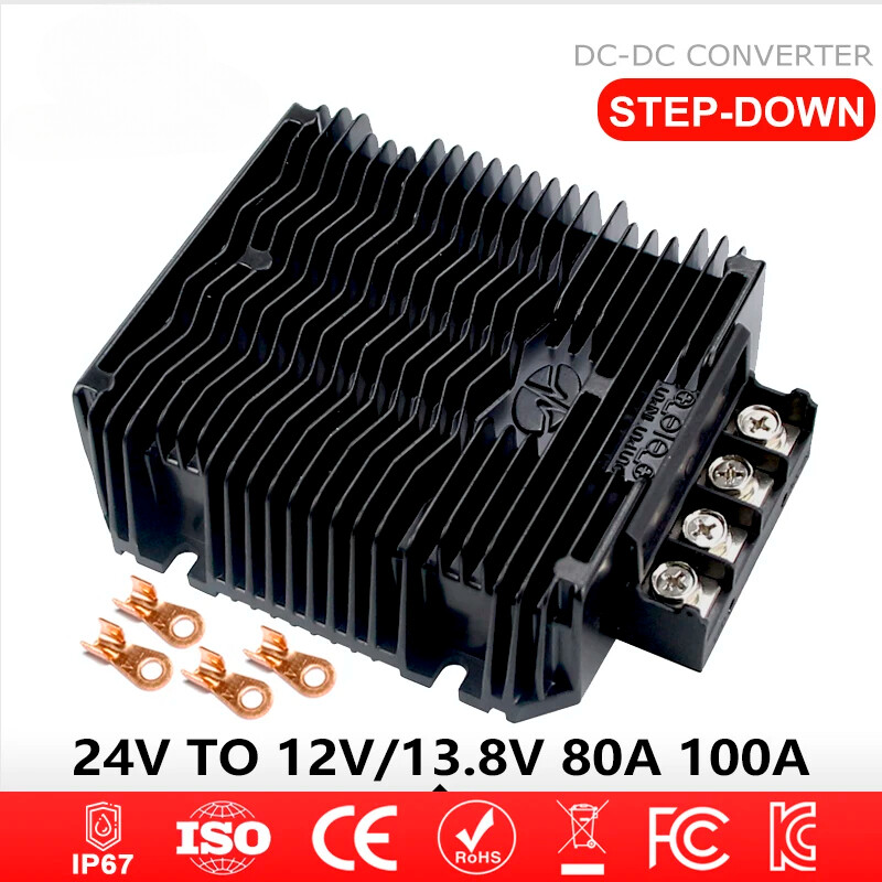 18-36V to 12V 13.8V 80A 85A 100A DC-DC Buck Converter Step Down Car Boat Power