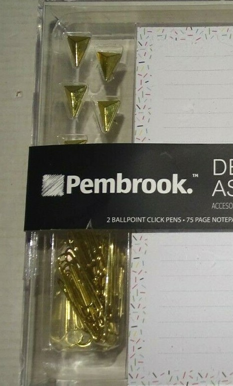 Pembrook Desk Accessory Kit Office Supplies Gold Sprinkles Dots 2019