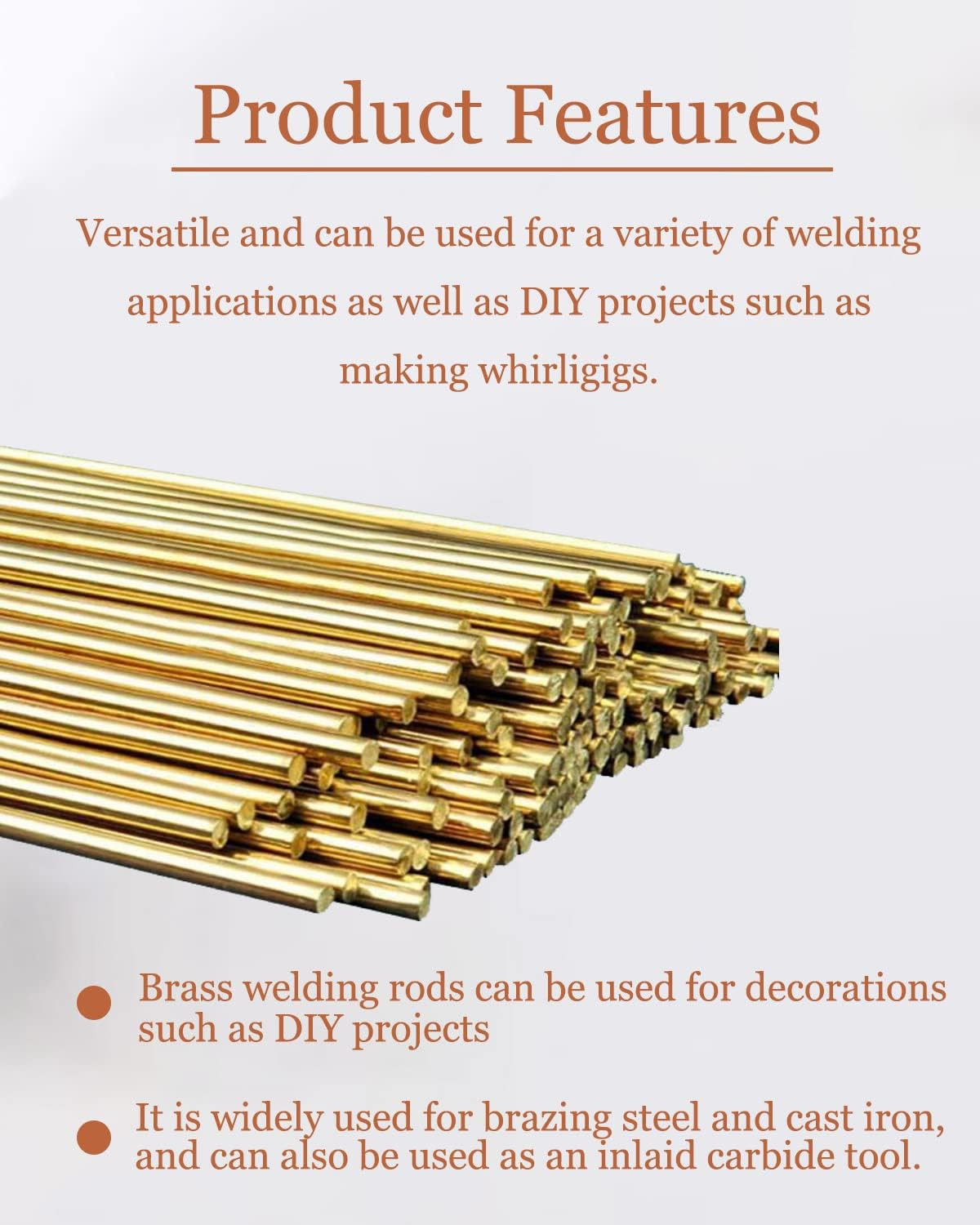 25 Brass Brazing Rods for Oxyacetylene Welding, DIY Crafts, Copper & Steel 1/16