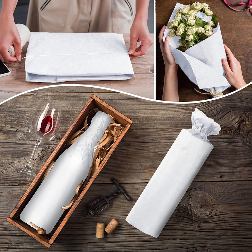 500 Sheets 20″x30″ White Wrapping Tissue Paper Bulk for Gift Bags Void Fill
