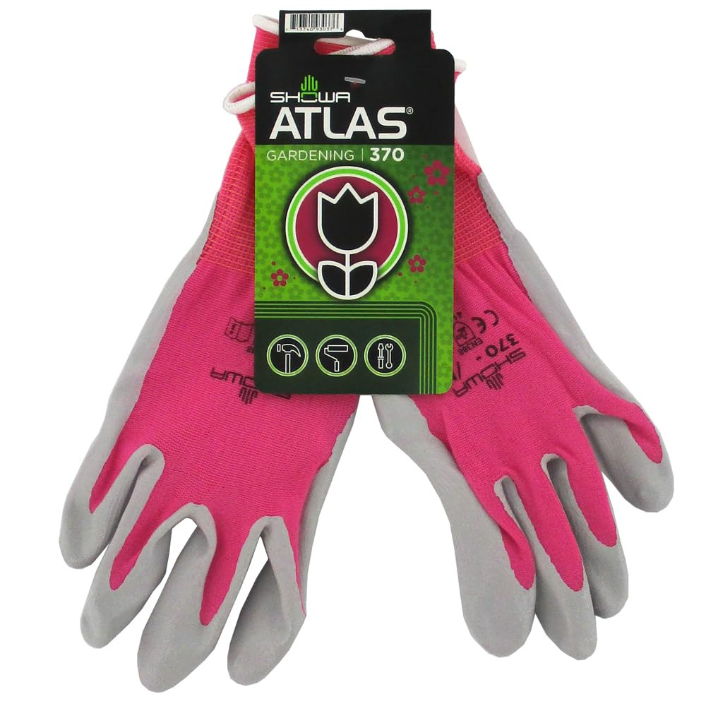 Atlas 370 Nitrile Palm Coated General Purpose Work Glove with Nylon Liner, Pink,