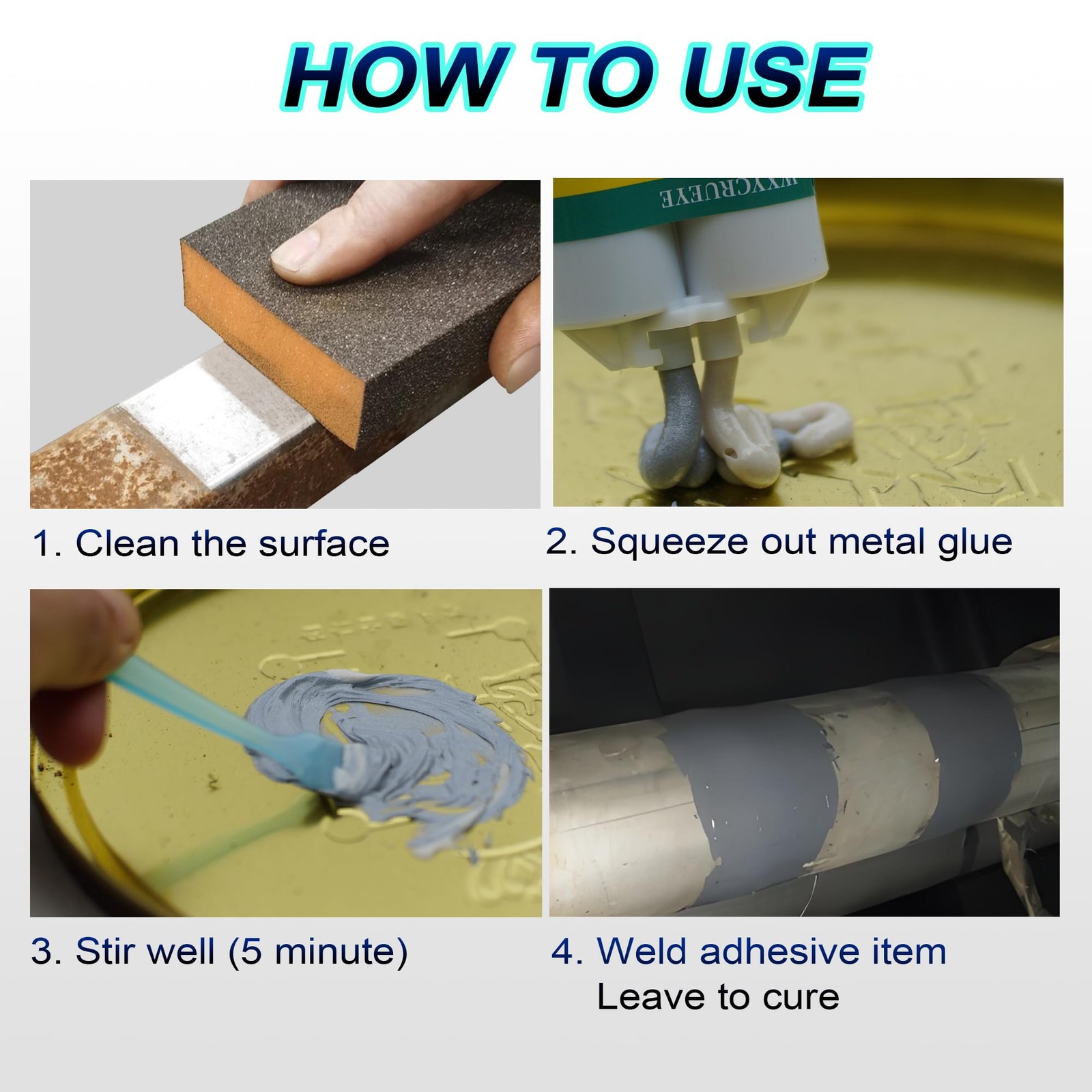 Metal Glue, Heavy Duty Waterproof Epoxy Adhesive for Metal Repair, Welding High