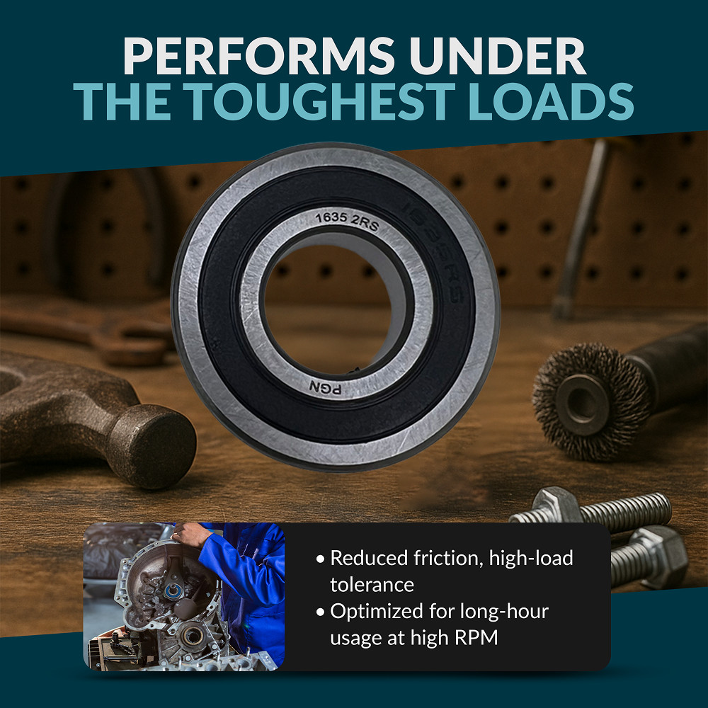 PGN (4 Pack) 1635-2RS Bearing – Lubricated Chrome Steel Sealed Ball Bearing