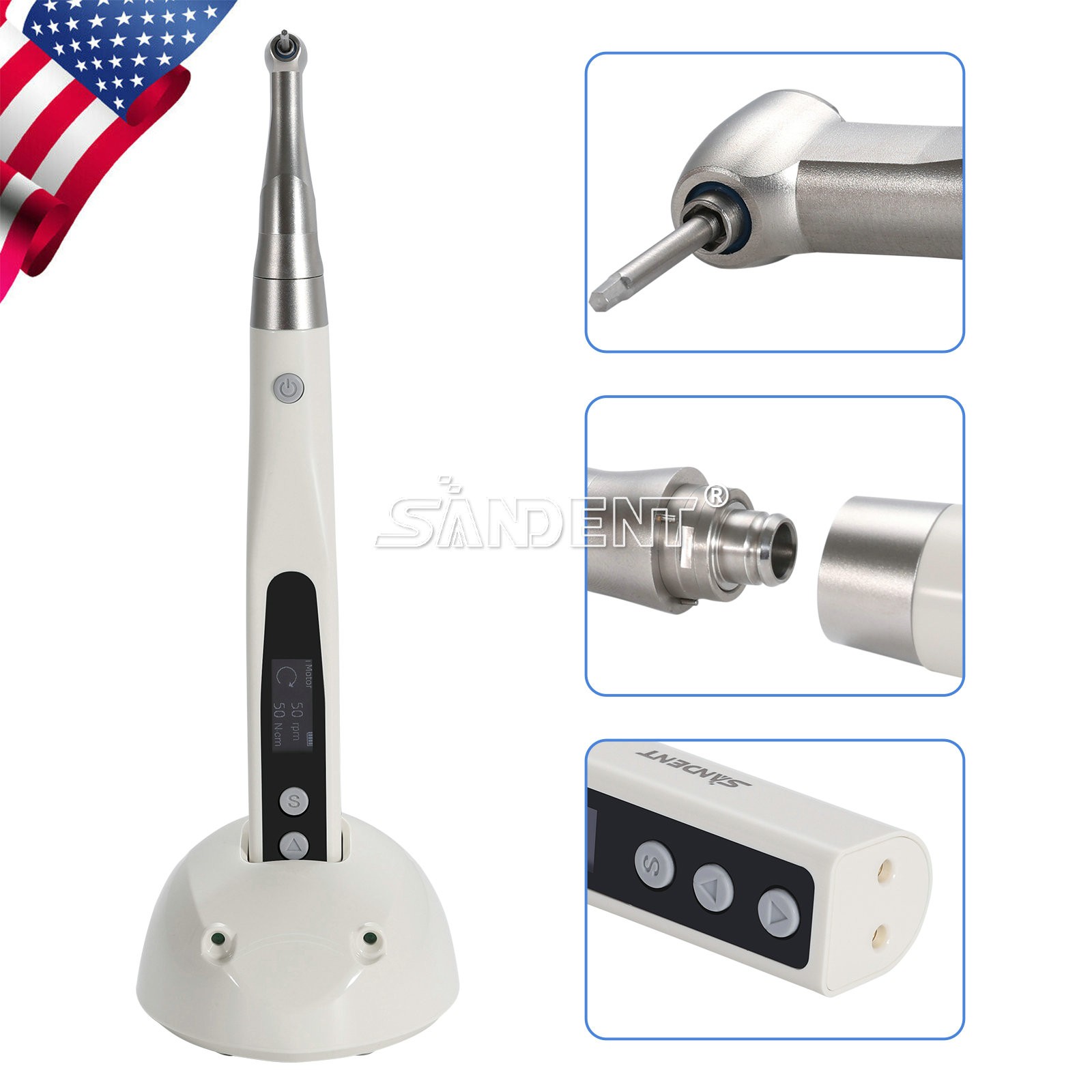 Dental Electric Torque Wrench Tip 360° Cordless Endodontic Implant Handpiece US