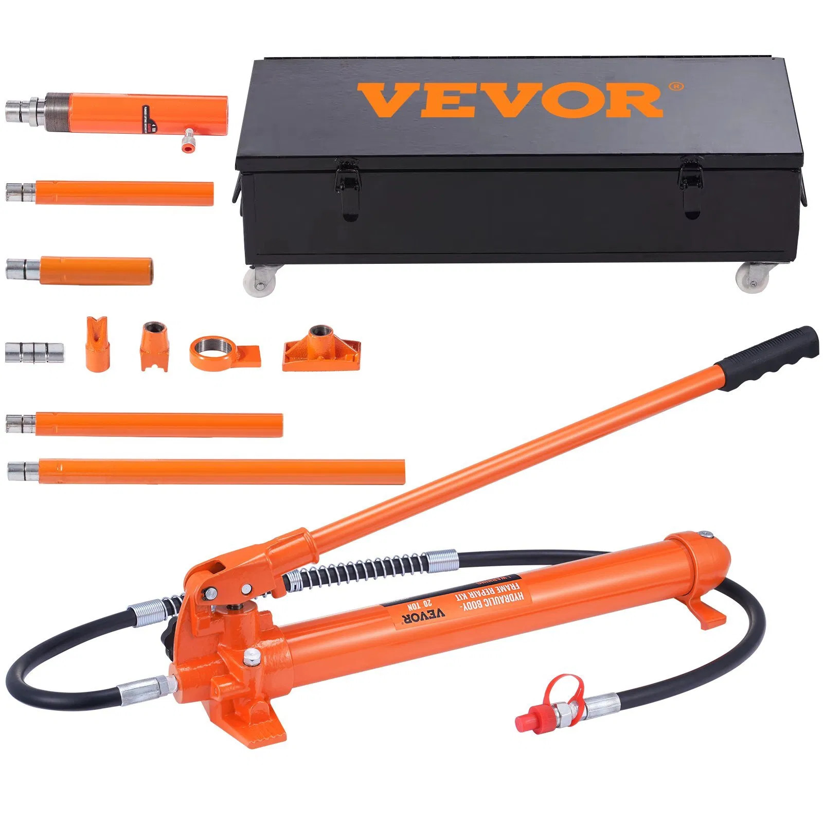 20 Ton Porta Power Kit, Portable Hydraulic Jack with 4.6 ft/1.4 m Oil Hose, Car