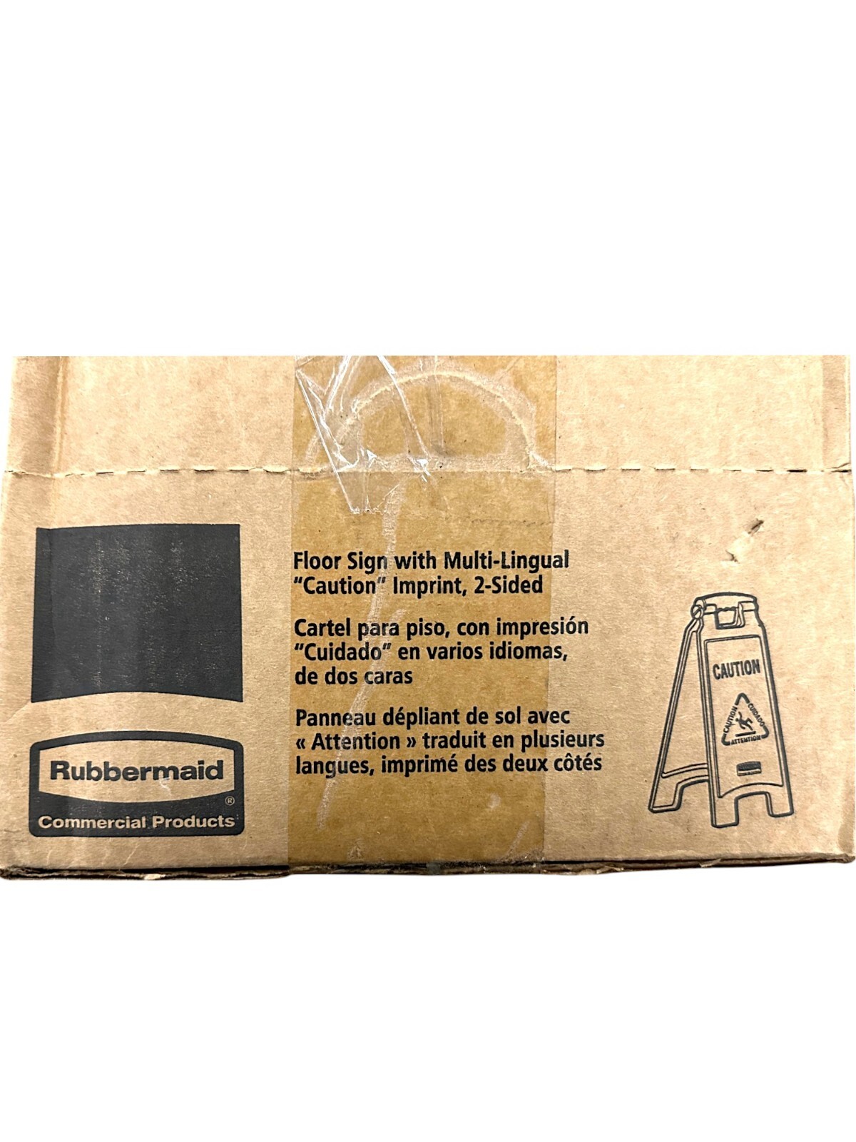 Rubbermaid Caution Wet Floor Sign, 2 Sided, 26″ Yellow (6 Pack) (FG611277YEL)