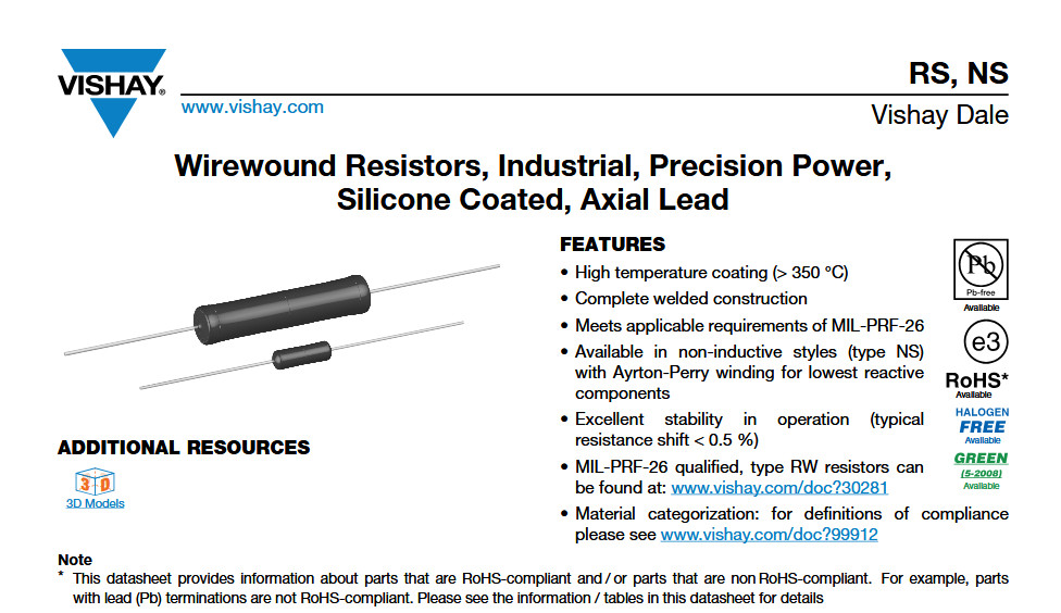 QTY (10) 5.1 Ohm 10W 5% NON-INDUCTIVE INDUSTRIAL WIREWOUND RESISTORS NS10-5.1-5%