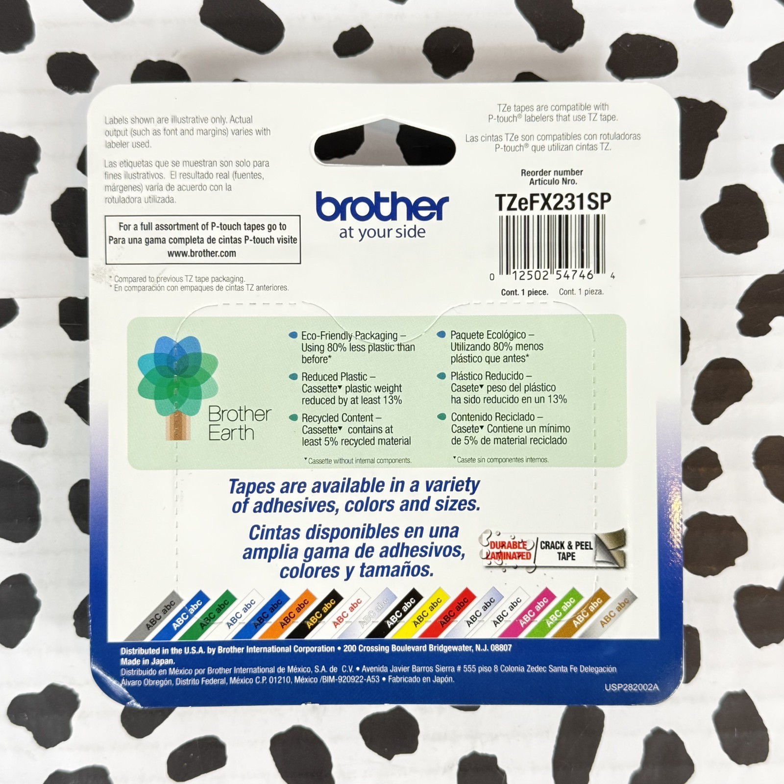 BROTHER P-Touch TZe-FX231 12mm White Standard Laminated Label Tape Lot of 20