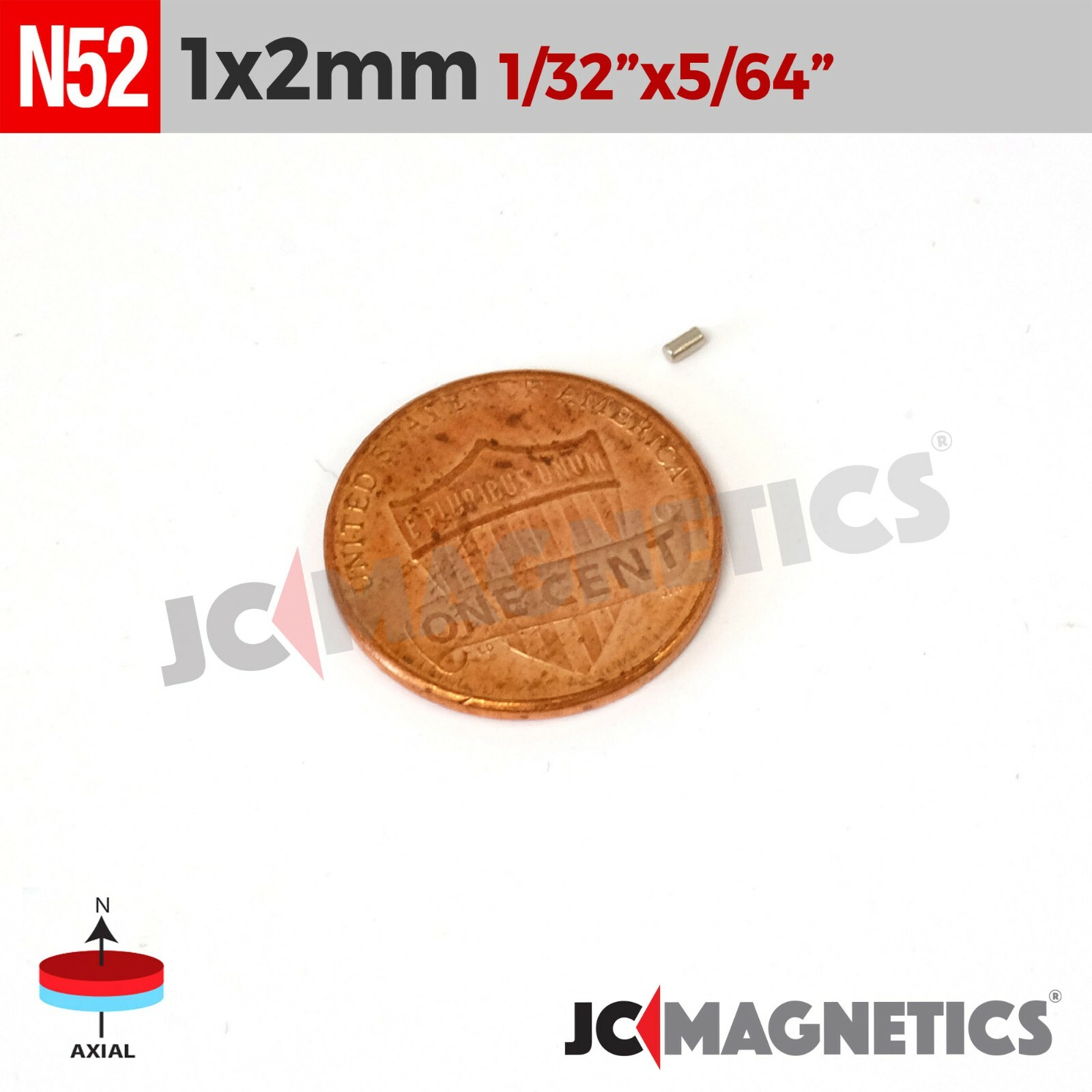 1mm x 2mm 1/32″x5/64″ N52 Strong Rare Earth Neodymium Small Magnet Disc 1x2mm