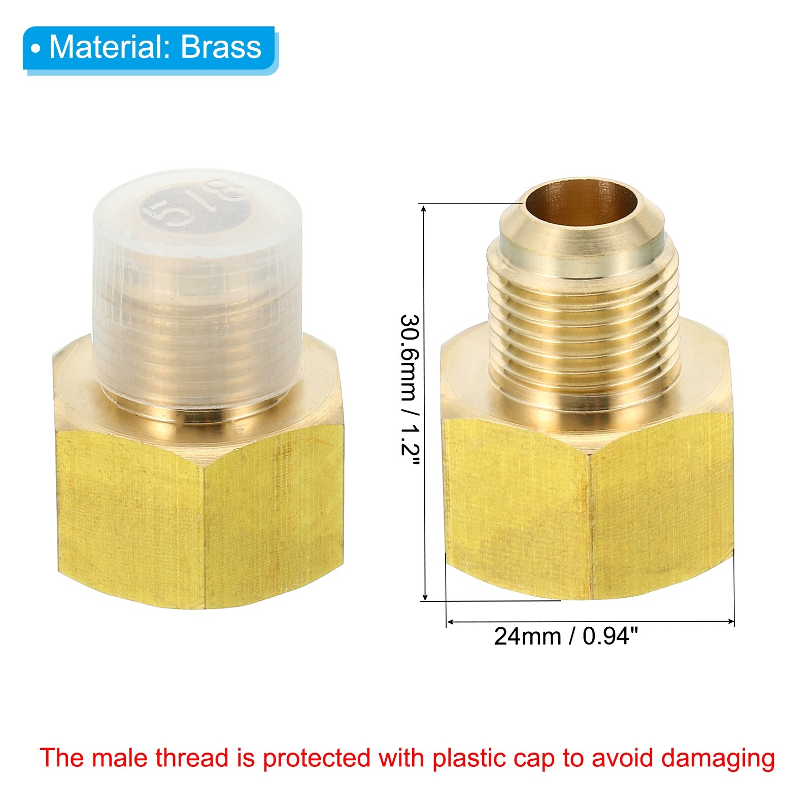 1/2″ Female Flare x 3/8″ Male Flare Connector Brass Adapter Reducing