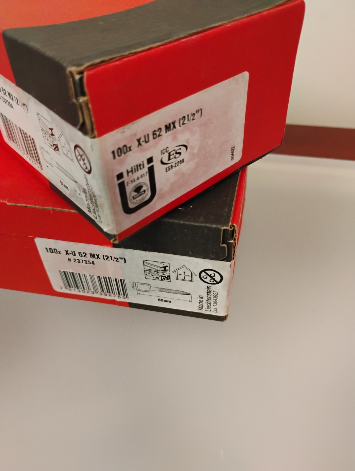 HILTI 100x X-U 62 MX #237354 62mm 2-1/2” Collated Galvanized Nails – NEW!