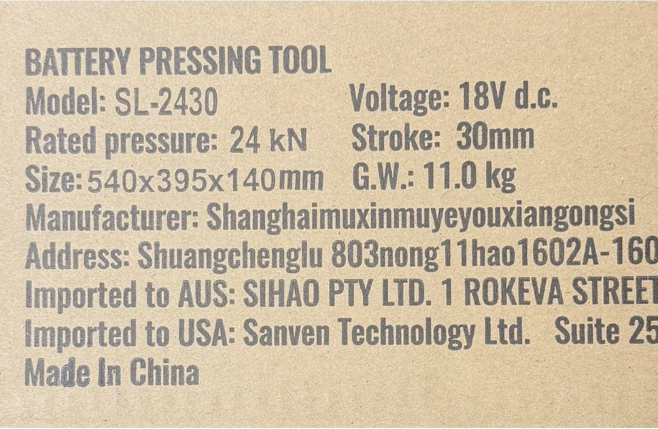 VEVOR Press Tool 18V Electric Pipe Crimping Tool Copper Pipe 24KN 3 Jaws SL-2430