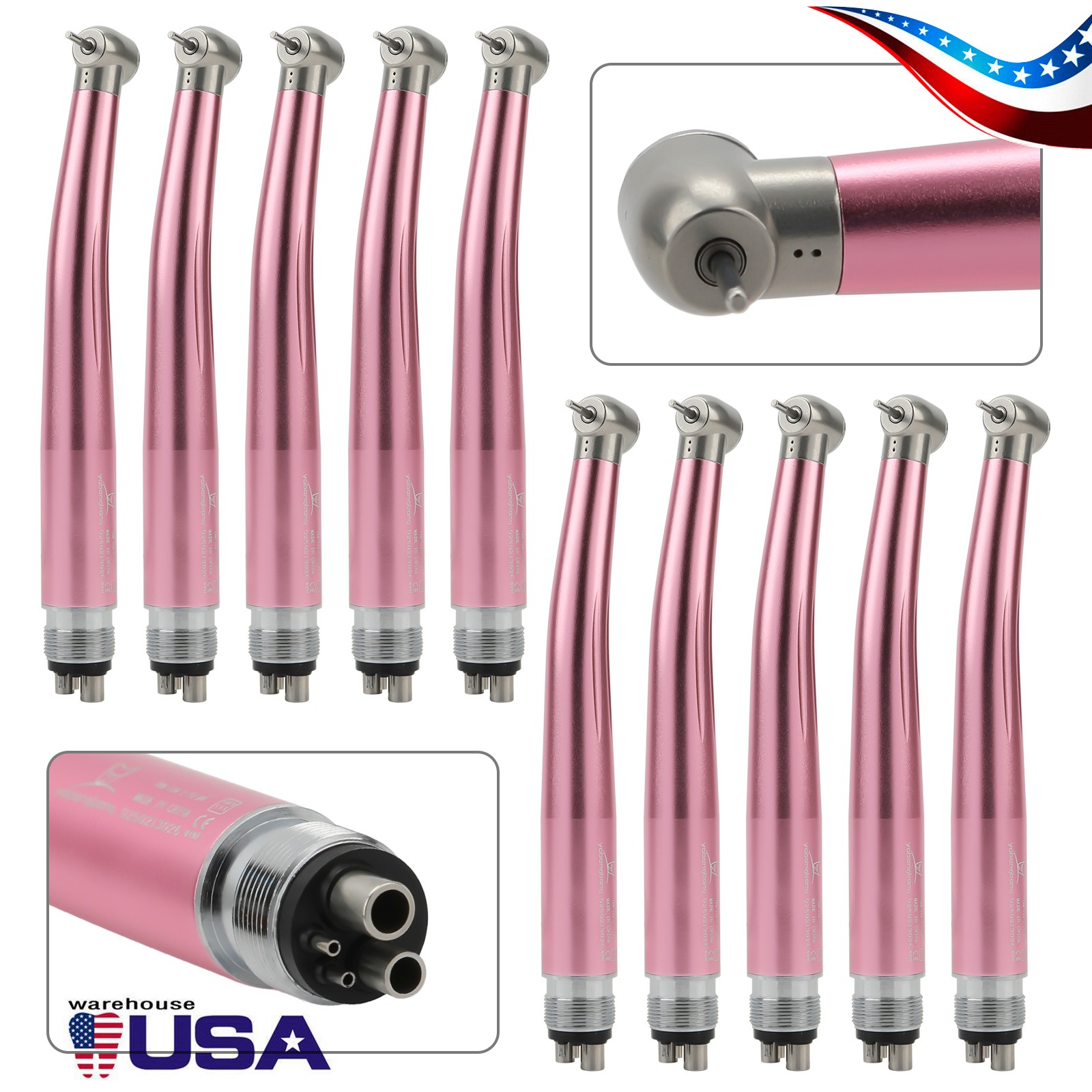 US NSK Dental High Speed Handpiece Air Turbine Anti-retraction 4 Hole Colorful