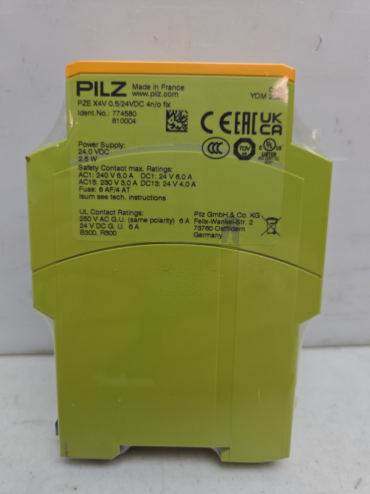 Pilz PZE X4V 0.5/24VDC 4n/o Fix Safety Relay Contact Expansion Input 774580 New