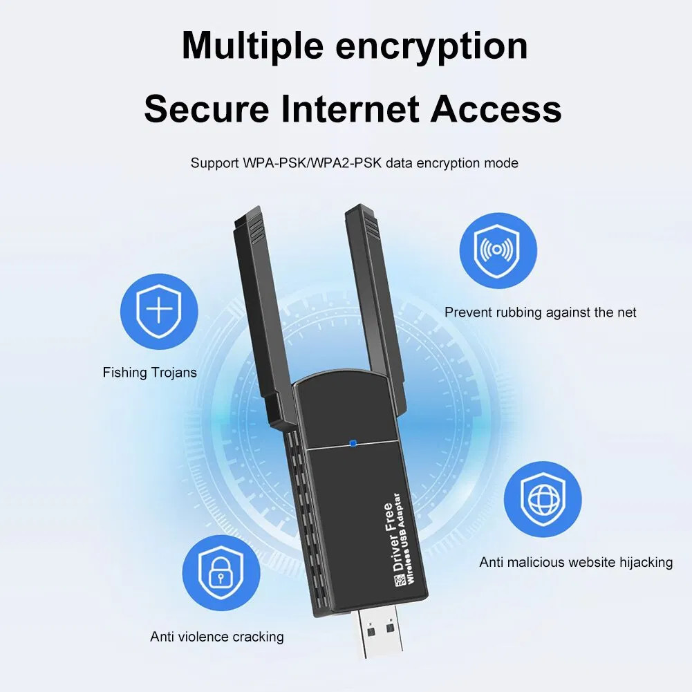 USB 3.0 Wireless WiFi Adapter 1300Mbps Dual Band 5Ghz Long Range Antenna Dongle