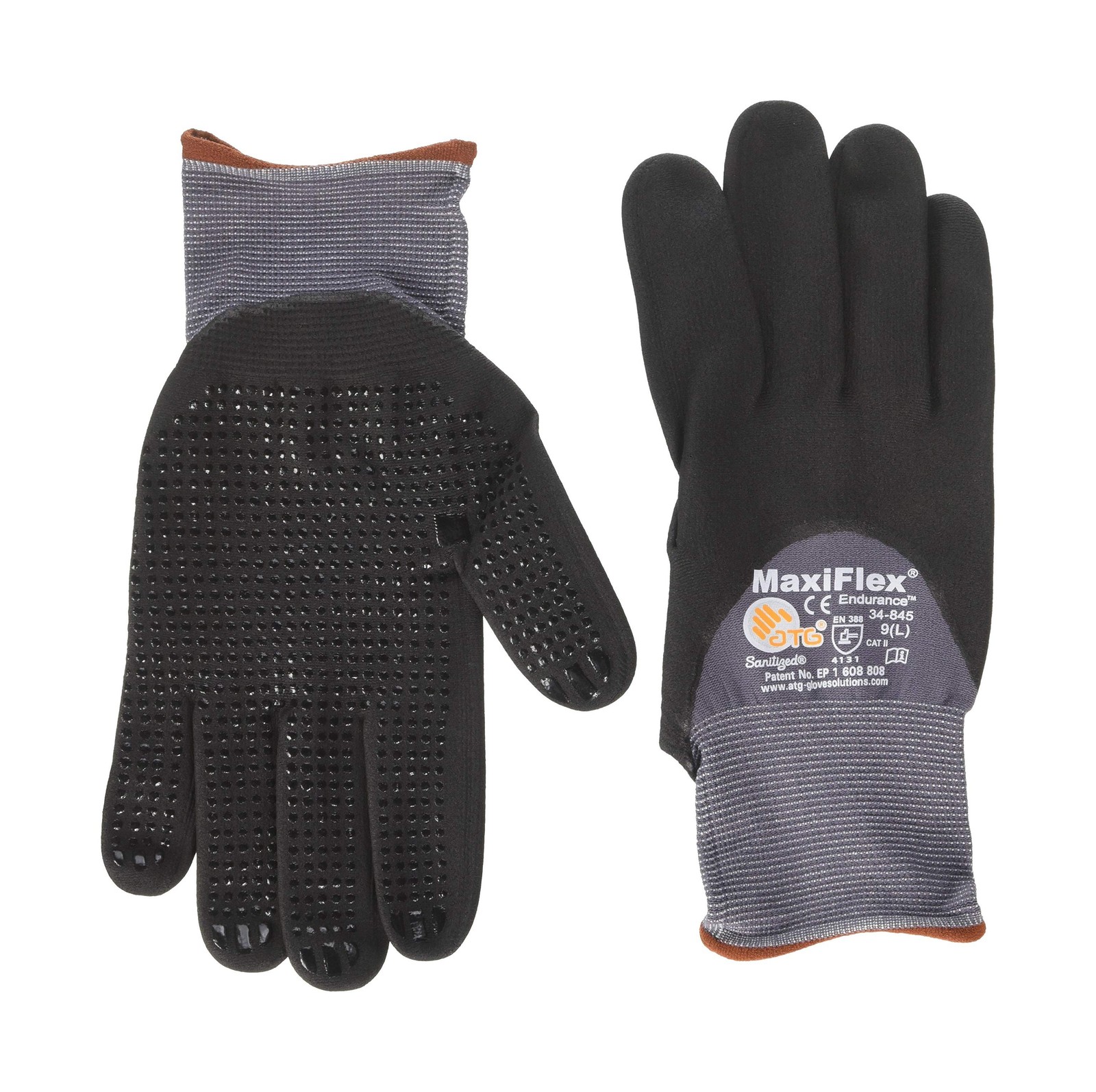 ATG 34-845/L Maxiflex Endurance Nylon, Micro-Foam Nitrile 3/4 Grip Gloves, La…