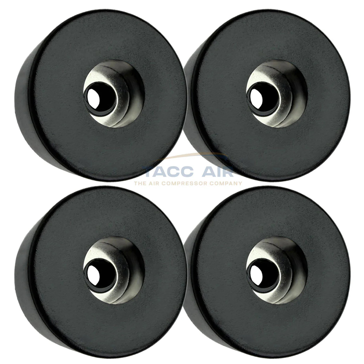 4 PC Pack 1.5″ x 3/4″ Round Air Compressor Rubber Feet / Foot Vibration Pad Set