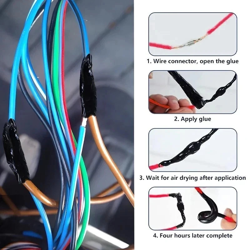 1pc Liquid Electrical Tape Waterproof Insulation Glue Wire Repair 50ml – NEW