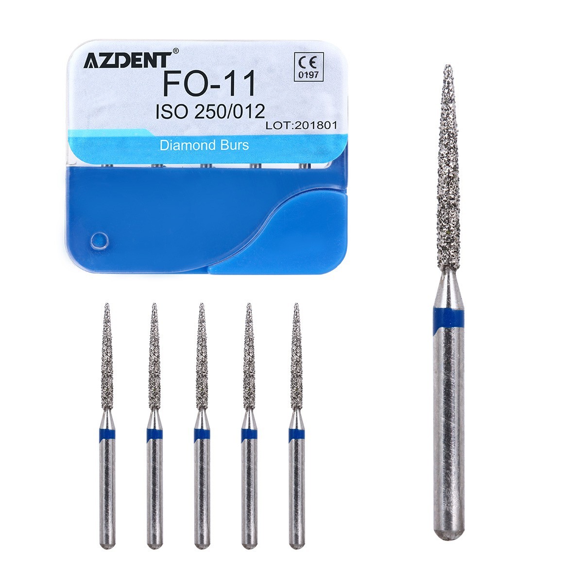 20Packs AZDENT Dental FG Diamond Burs For High Speed Handpiece Medium FG 1.6mm