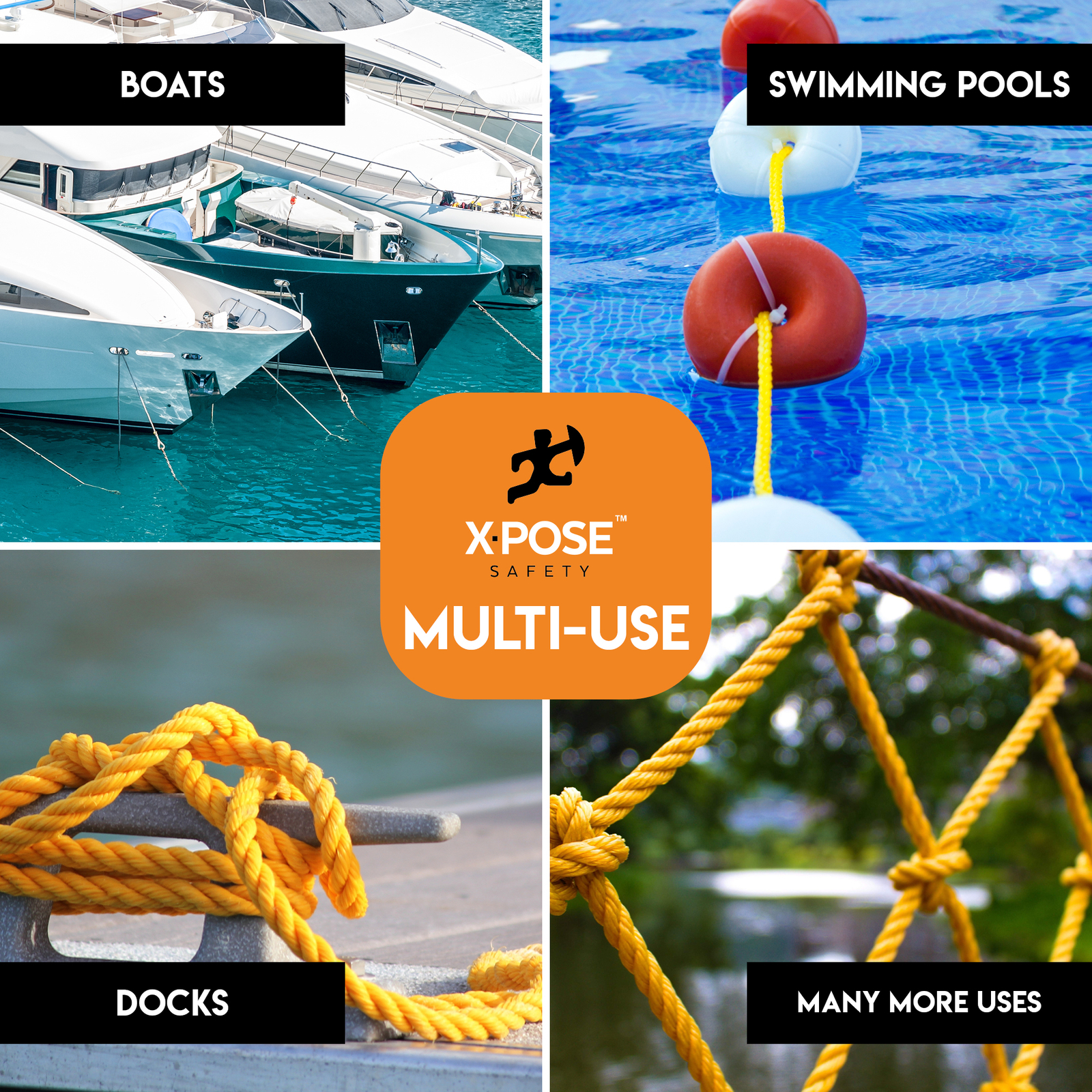 1200 ft Twisted Polypropylene Rope – 3/8″ – Yellow Floating Poly Pro Cord