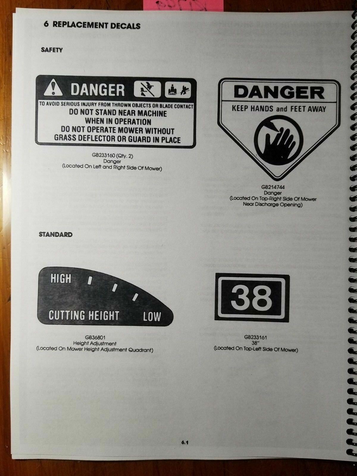 Ford 38″ Side Discharge Rotary Mower 09GN3697 1986-87 Operator Manual SE4489A