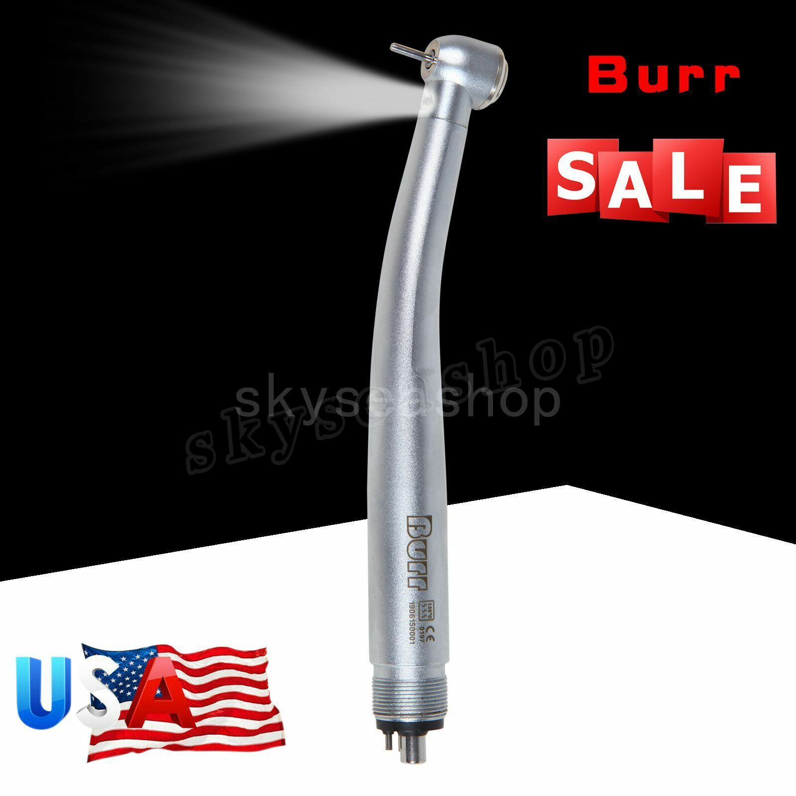 Pieza de mano LED turbina alta velocidad fibra óptica dental for NSK 4 Holes M4