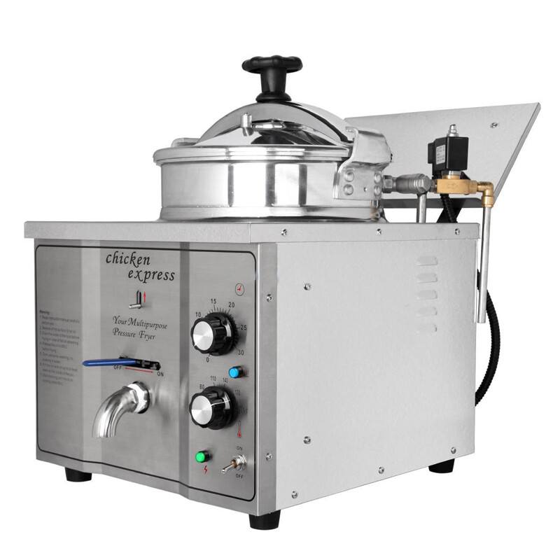16L Electric Countertop Pressure Fryer, 110V Commercial Deep Fryer with Timer