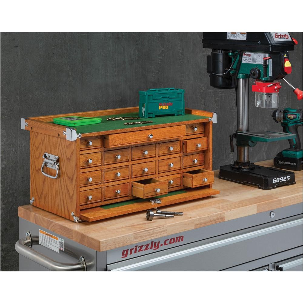 T33974 23″ Series 18-Drawer Red Oak Mid-Riser