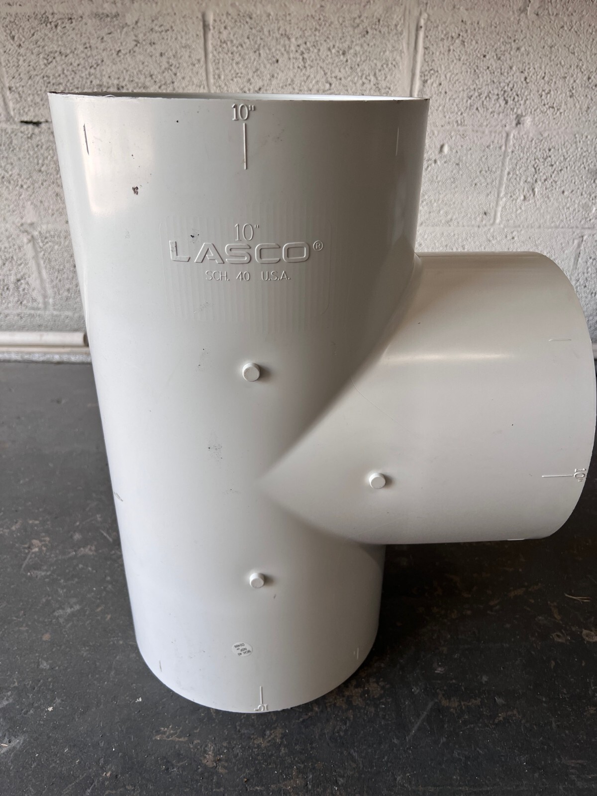 10 in PVC TEE Sch40 Slip ends