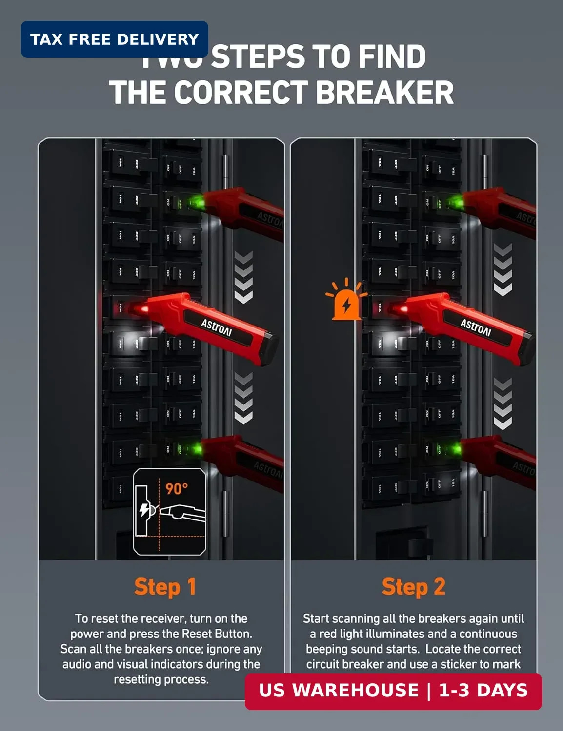 AstroAI Circuit Breaker Finder with GFCI Outlet Tester, Electrical Tester Tool f