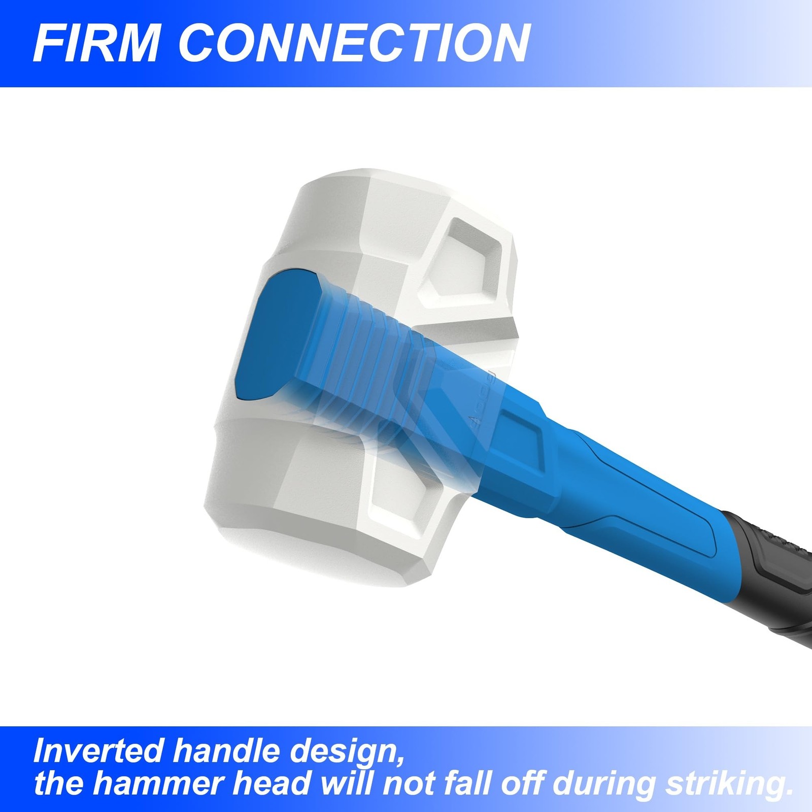 Real Steel Rubber Mallet Hammer 32 OZ White Rubber Hammer with Solid Head, Do…