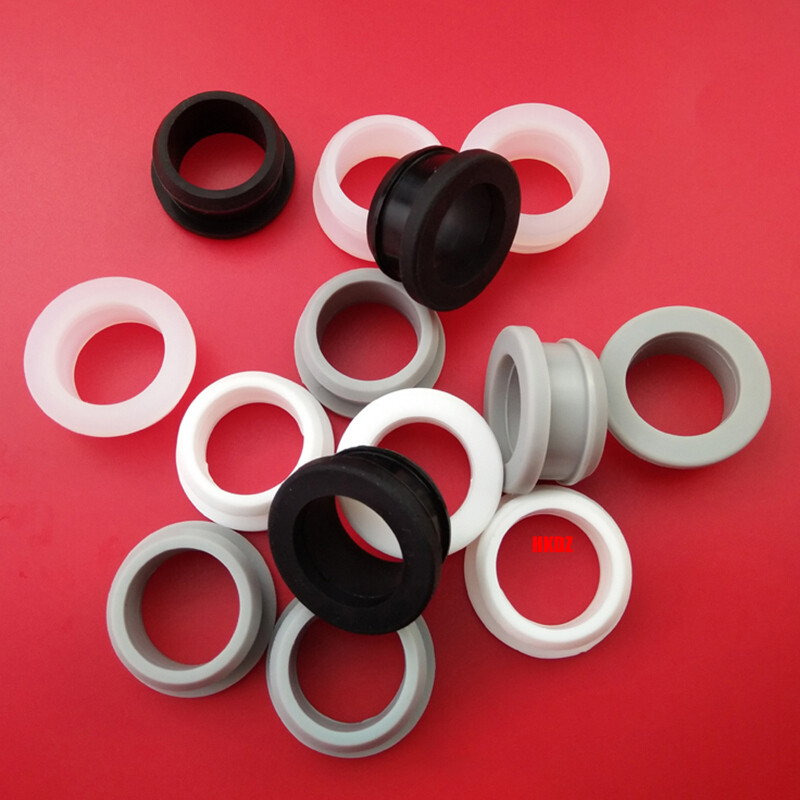 Clear Grommet Snap-On Open Silicon Rubber Hole Plug Bung Wire Cable Protect Bush