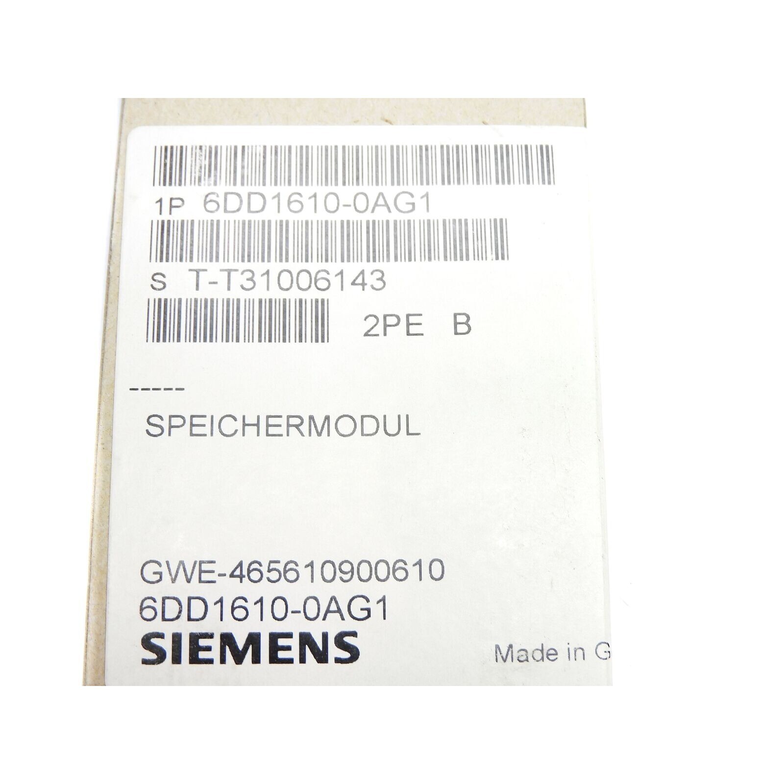 6DD1610-0AG1 New Siemens 6DD1 610-0AG1 SIMADYN D MEMORY SUBMODULE