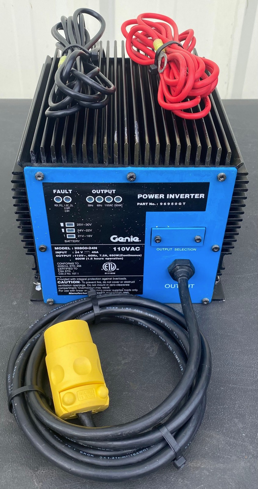 Genie 96950GT / Signet HI800-24N 24v DC 110v / 230v AC Output Power Inverter