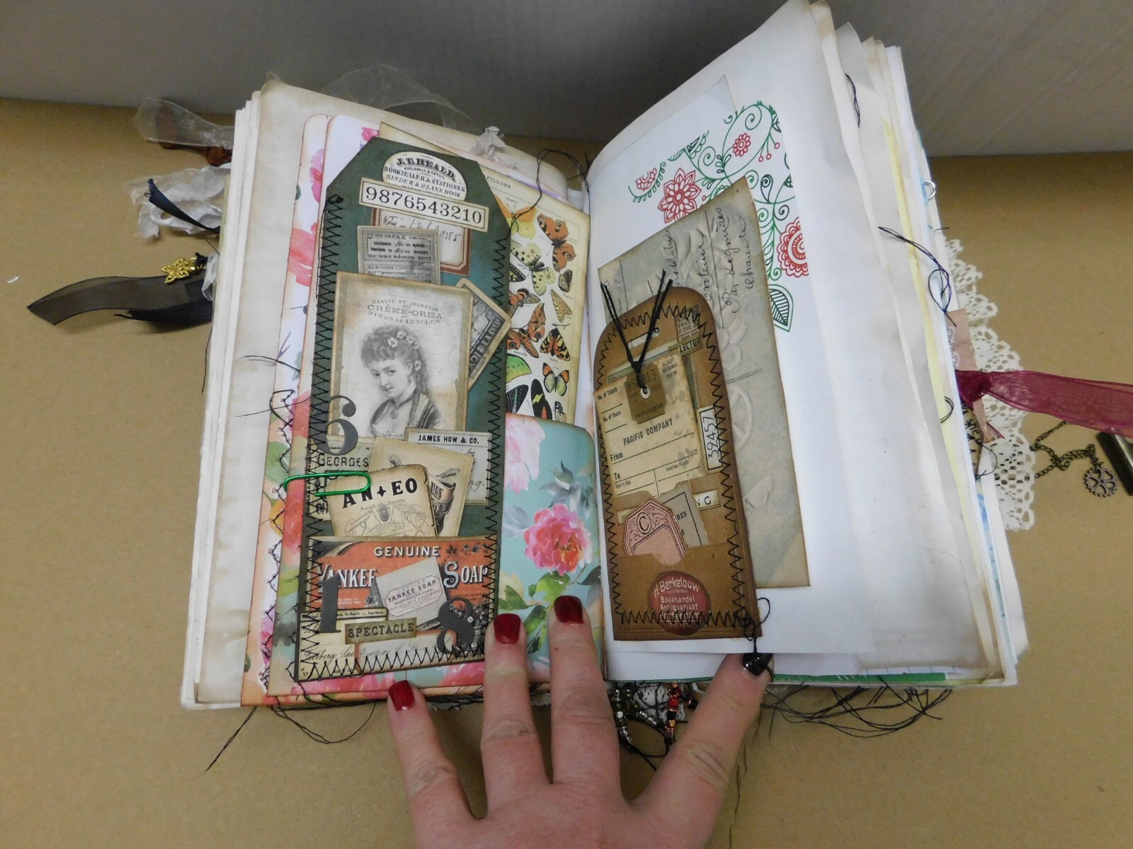 Junk Journal Handmade Chunky Vintage Style Handmade Hardcover /Ephemera Biege