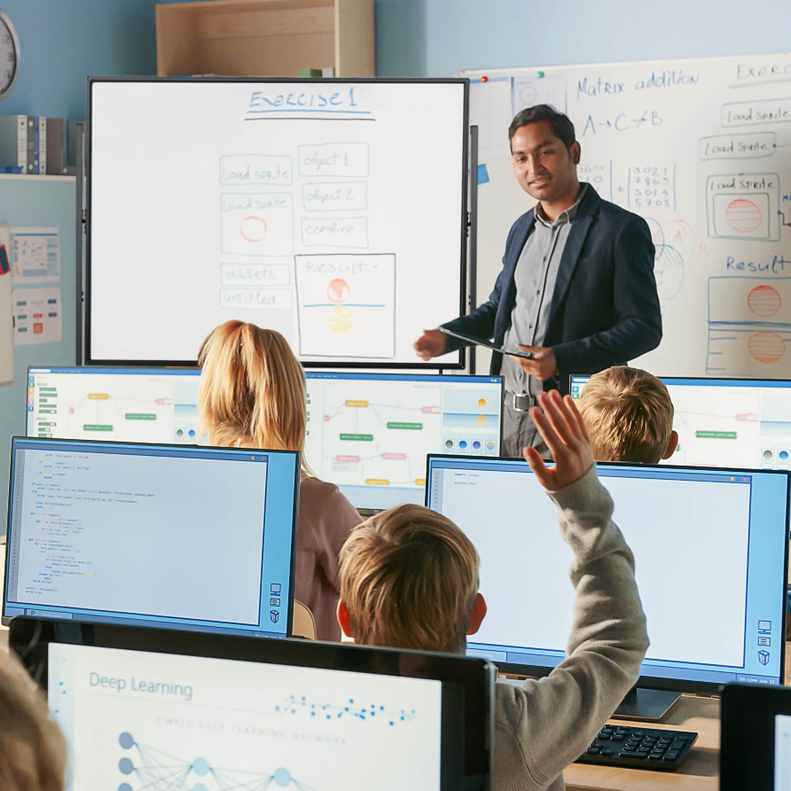 Costway Height Adjust 48″x36″ Mobile Magnetic Double-Sided Reversible Whiteboard