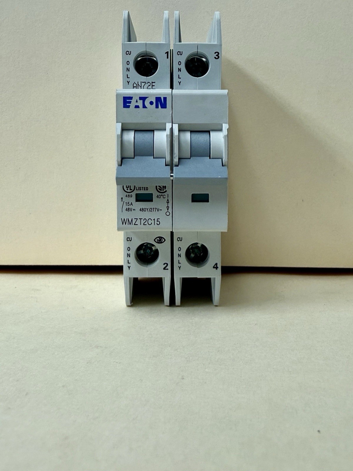“LOT OF 2” NEW Eaton WMZT2C15 15A 2-Pole DIN Rail Breakers UL489 277/480V 10kA