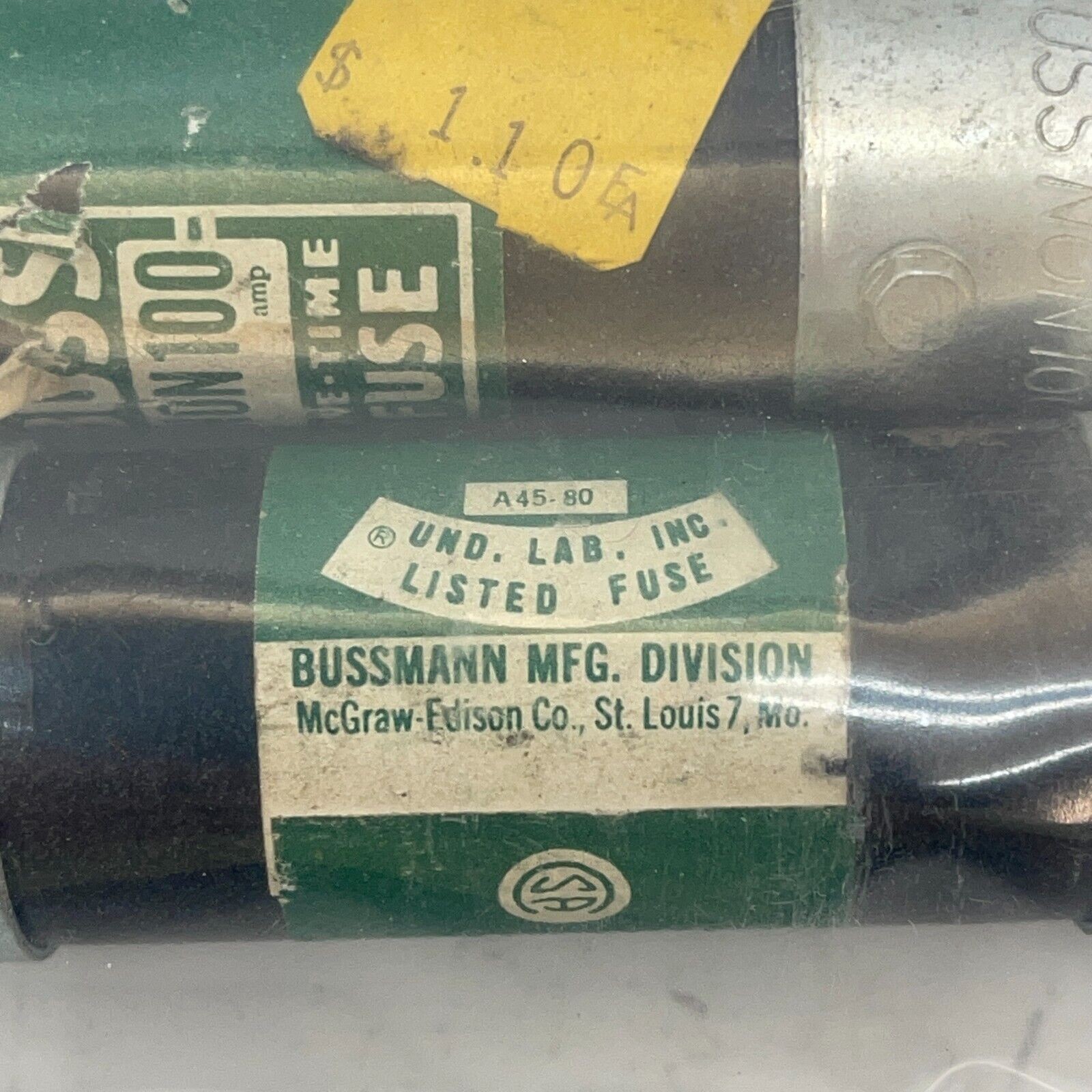 Bussmann 100-Amp NON-100 250V One-Time 100 Amp Low-Voltage Cartridge Fuse